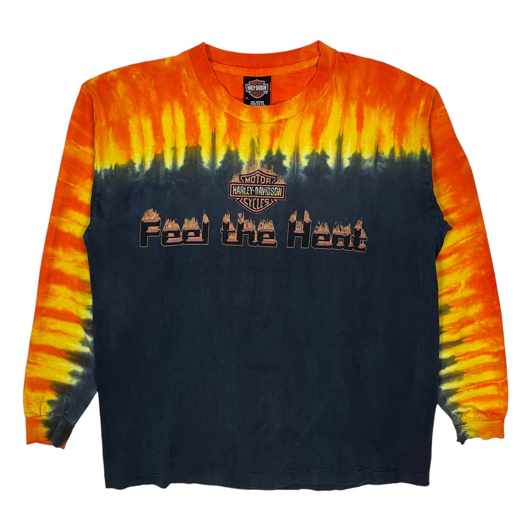 2002 Harley-Davidson Feel The Heat Flame Tie-Dye Long Sleeve - Size L