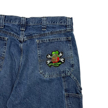 Load image into Gallery viewer, Wrangler Rat Fink Patch Carpenter Denim Shorts - Size 35&quot;
