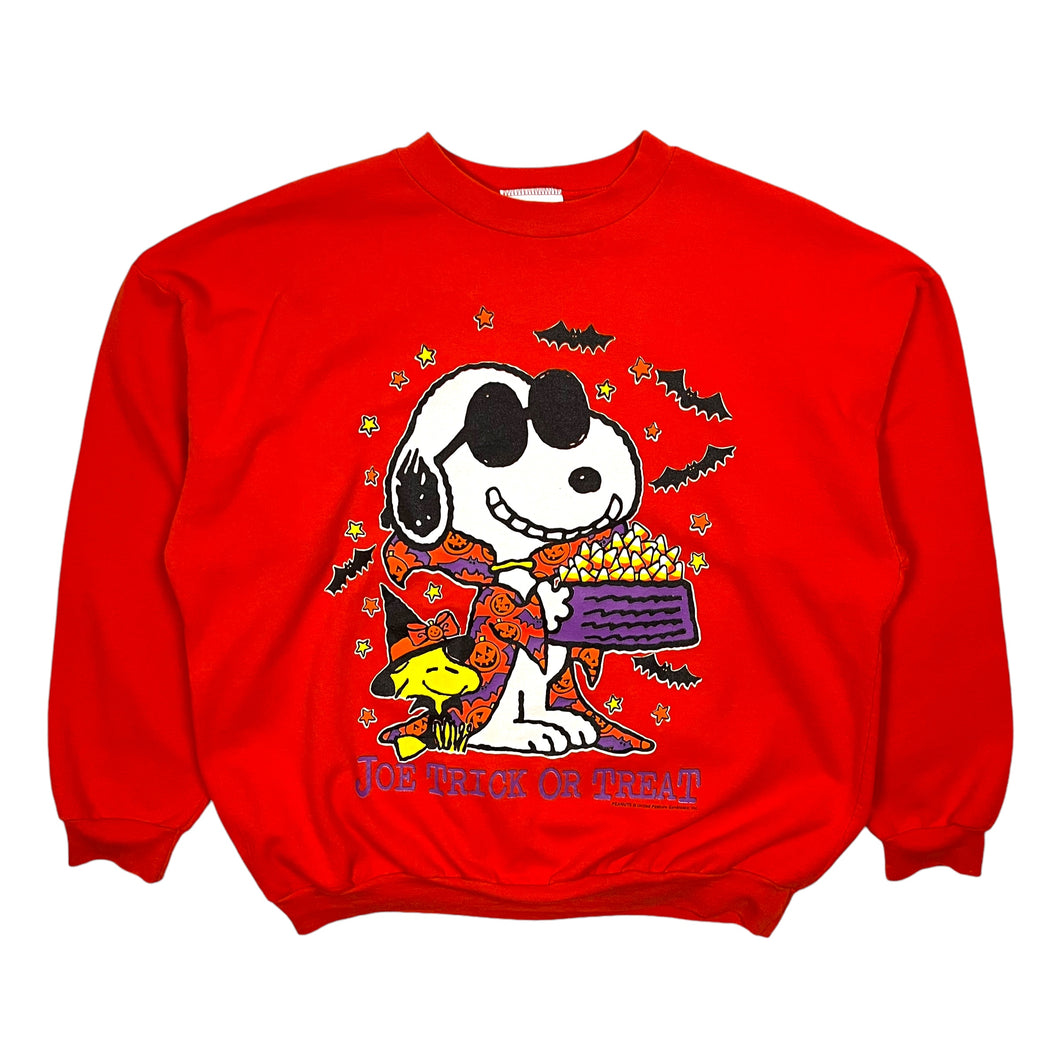 Snoopy Halloween Trick Or Treat Crewneck Sweatshirt - Size L