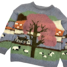 Load image into Gallery viewer, Michelle Stuart Studio Hand Knit Mohair Sheep Scene Sweater - Size L
