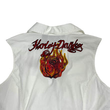 Load image into Gallery viewer, Women&#39;s Harley-Davidson Embroidered Rhinestone Flame Riding Vest - Size XL
