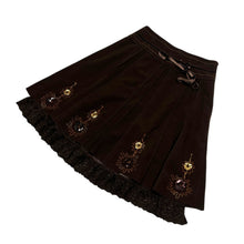 Load image into Gallery viewer, Women's Floral Embellished Wool Skirt - Size L
