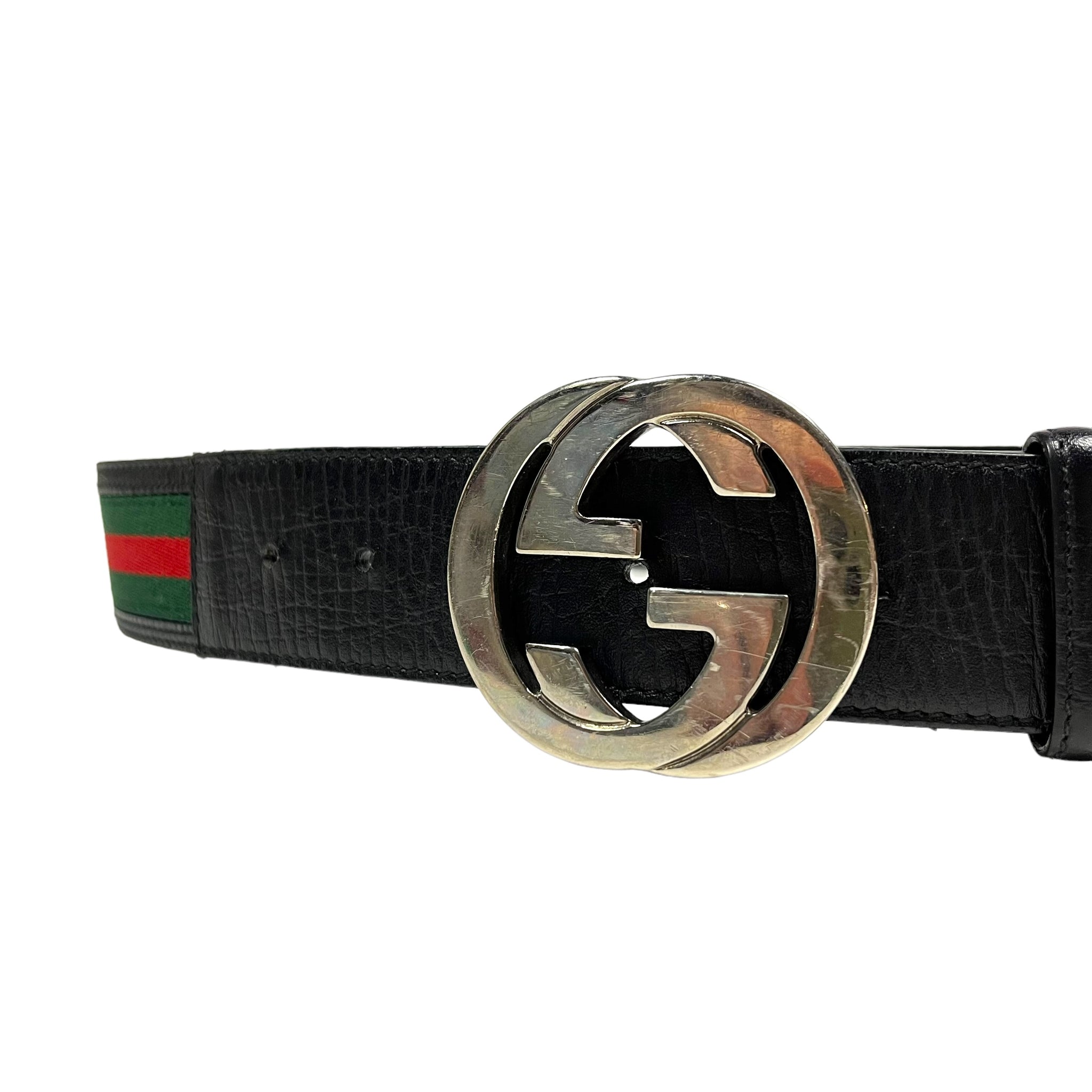 ✨ Gucci Interlocking G Web Belt – Size 75/30 Gucci Leather Two Tone Interlocking G Belt - Size 30 / 75  main image 2