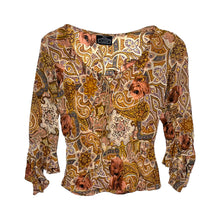 Load image into Gallery viewer, Women&#39;s Angie Paisley Print Boho Blouse - Size S
