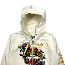 Load image into Gallery viewer, Women&#39;s Ed Hardy Tiger Rose Cropped Zip Up Hoodie - Size L
