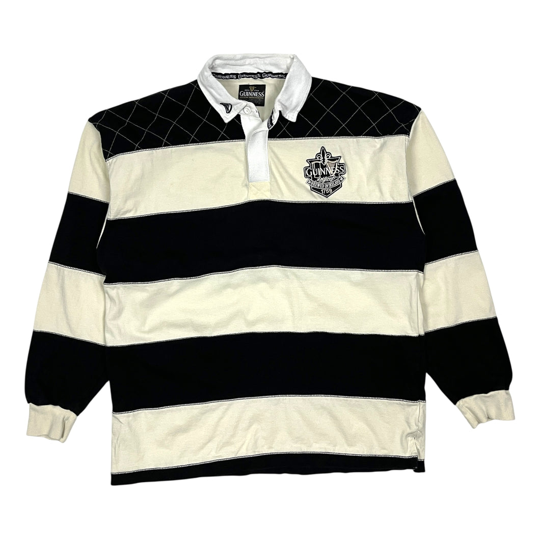 Guinness Beer Striped Rugby Shirt - Size XL/XXL