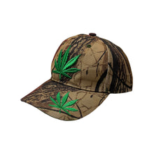 Load image into Gallery viewer, Pot Leaf Real Tree Camo Hat - Adjustable
