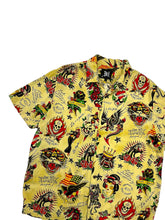 Load image into Gallery viewer, Ed Hardy Traditional Tattoo Flashboard All Over Print Button Up - Size L
