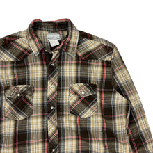 Load image into Gallery viewer, Wrangler Wrancher Pearl Snap Western Button Up Shirt - Size L
