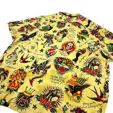 Load image into Gallery viewer, Ed Hardy Traditional Tattoo Flashboard All Over Print Button Up - Size L
