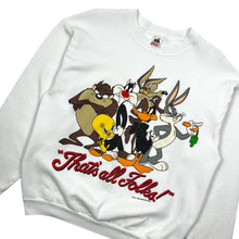 Load image into Gallery viewer, 1993 Looney Tunes That&#39;s All Folks Crewneck Sweatshirt - Size L
