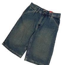 Load image into Gallery viewer, Deadstock Women&#39;s Moto Jeans Baggy Denim Shorts - Size S
