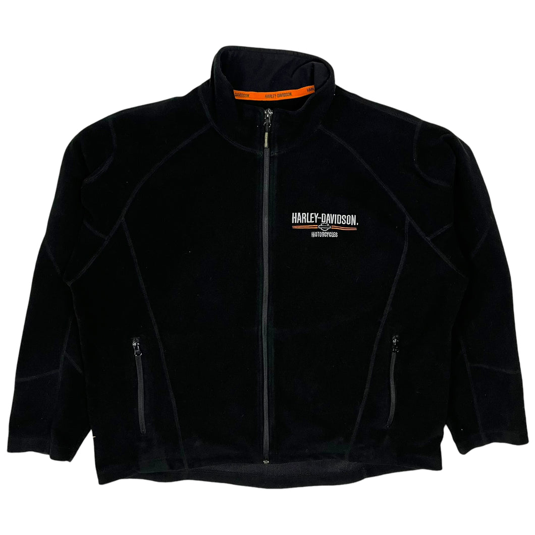 Harley-Davidson Paneled Fleece Zip Up Jacket - Size L/XL