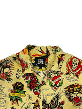 Load image into Gallery viewer, Ed Hardy Traditional Tattoo Flashboard All Over Print Button Up - Size L
