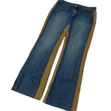 Load image into Gallery viewer, Women&#39;s Two Tone Flared Suede Denim Pants - Size M/L
