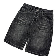 Load image into Gallery viewer, South Pole Contrast Stitch Baggy Denim Shorts - Size 36&quot;
