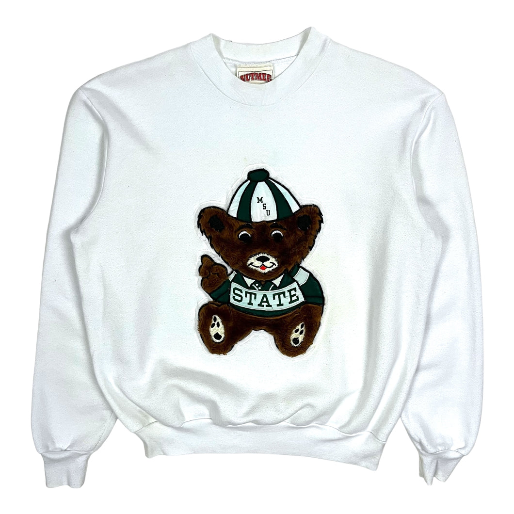 Michigan State Nutmeg Mills Bear Crewneck Sweatshirt - Size M