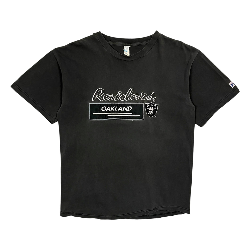 Oakland Raiders Logo 7 Embroidered Sun Baked Tee - Size L