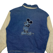 Load image into Gallery viewer, Disney Mickey Mouse Two Tone Denim Varsity Jacket - Size M
