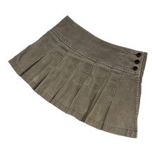 Load image into Gallery viewer, Women&#39;s Pleated Corduroy Button Skirt - Size S
