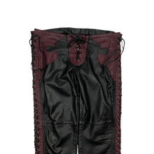 Load image into Gallery viewer, Women’s Barely Legal By Band Two Tone Lace Up Low Rise Leather Biker Pants - Size M
