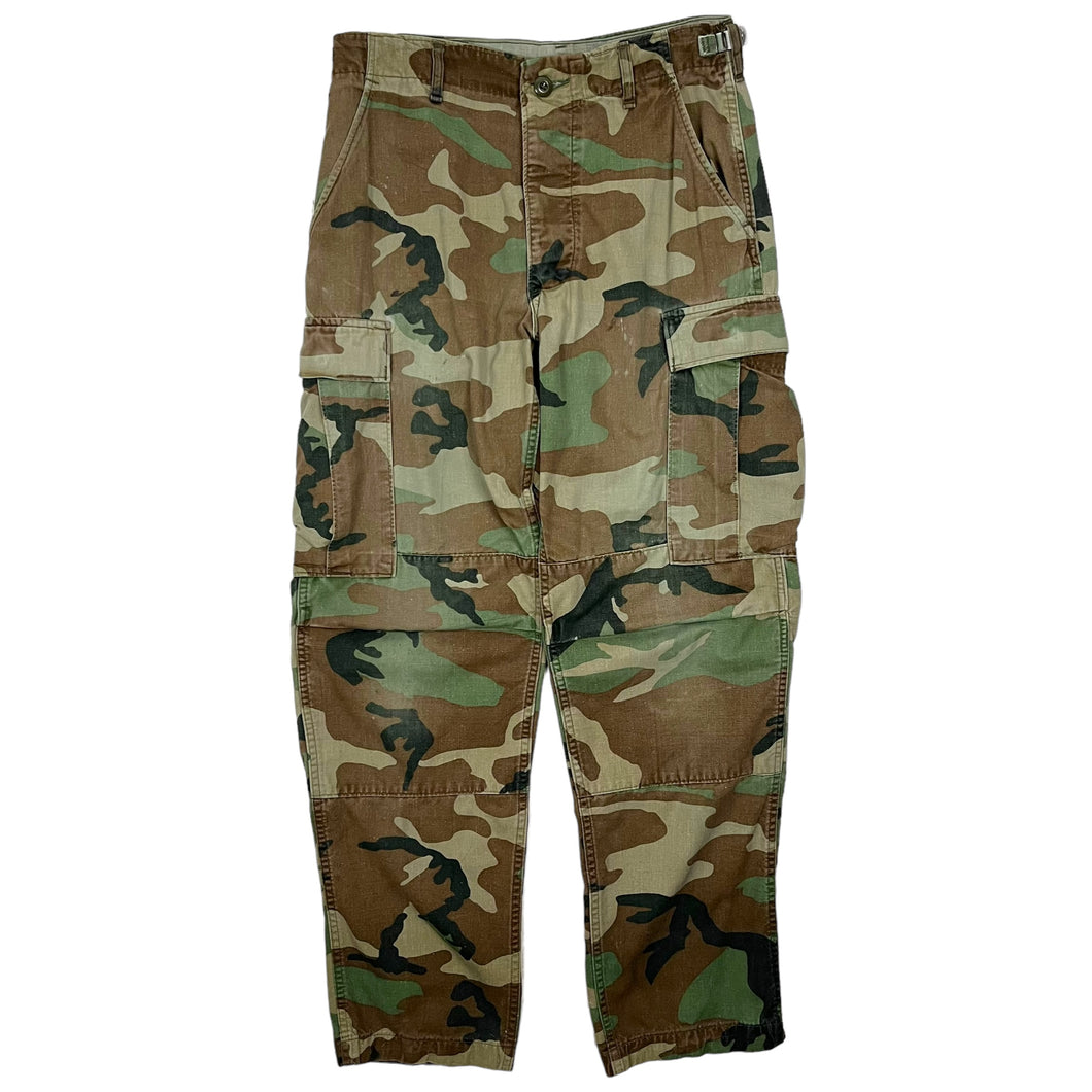 US Military Woodland Camo Fatigues - Size 30