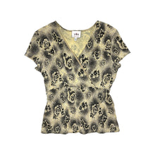 Load image into Gallery viewer, Women’s Yvonne Marie Floral Short Sleeve Blouse - Size L

