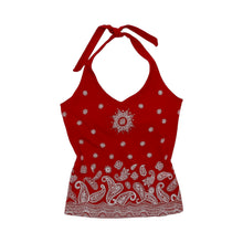 Load image into Gallery viewer, Women's Paisley Print Bandana Halter Top - Size M
