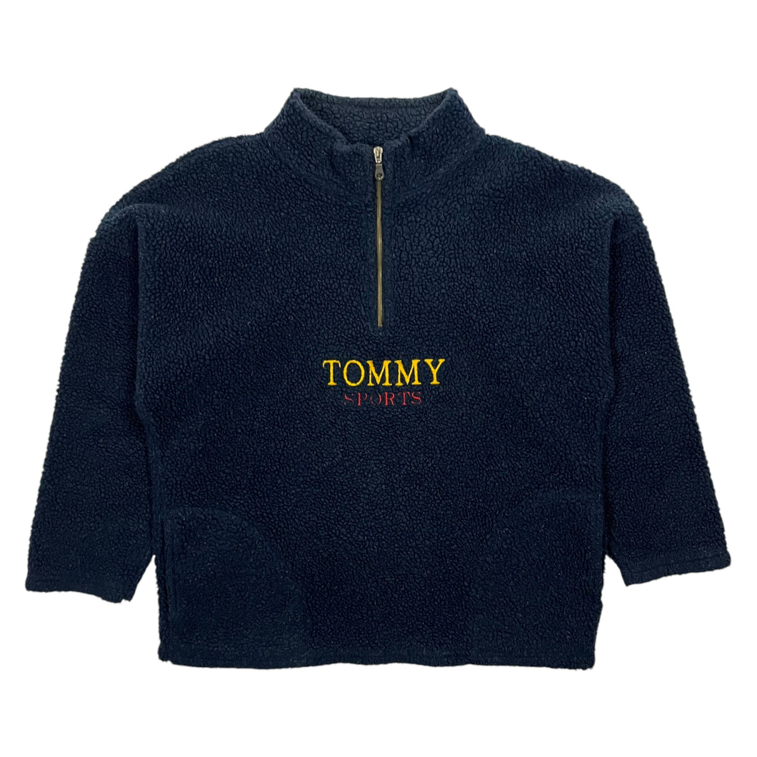 Tommy Sports Deep Pile Fleece Quarter Zip Pullover - Size XL