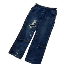 Load image into Gallery viewer, Distressed Carhartt Denim Double Knee Carpenter&#39;s Pants - Size 34&quot;
