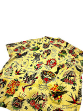 Load image into Gallery viewer, Ed Hardy Traditional Tattoo Flashboard All Over Print Button Up - Size L

