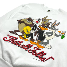 Load image into Gallery viewer, 1993 Looney Tunes That&#39;s All Folks Crewneck Sweatshirt - Size L
