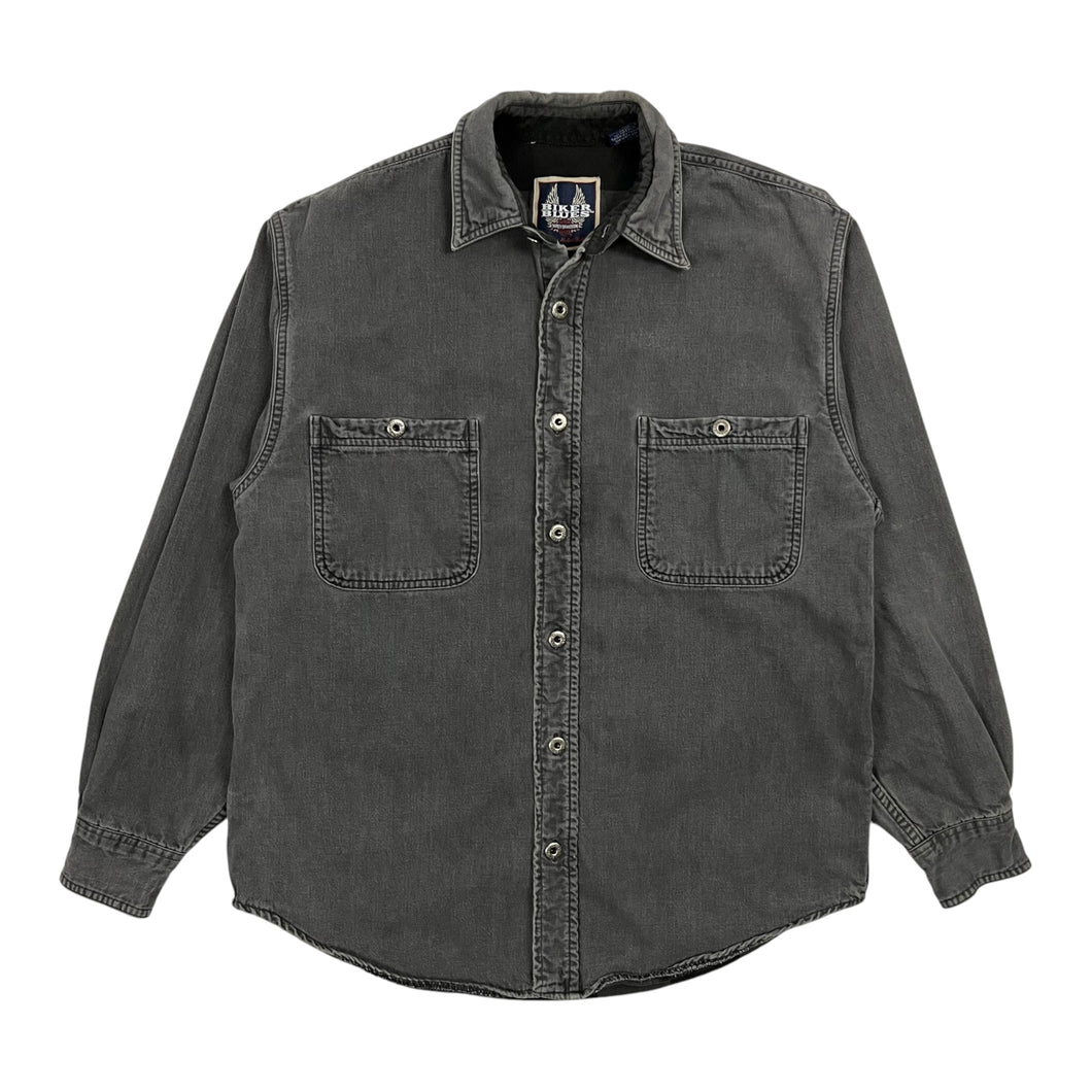 Harley-Davidson Biker Blues Heavyweight Flannel Lined Button Up - Size L