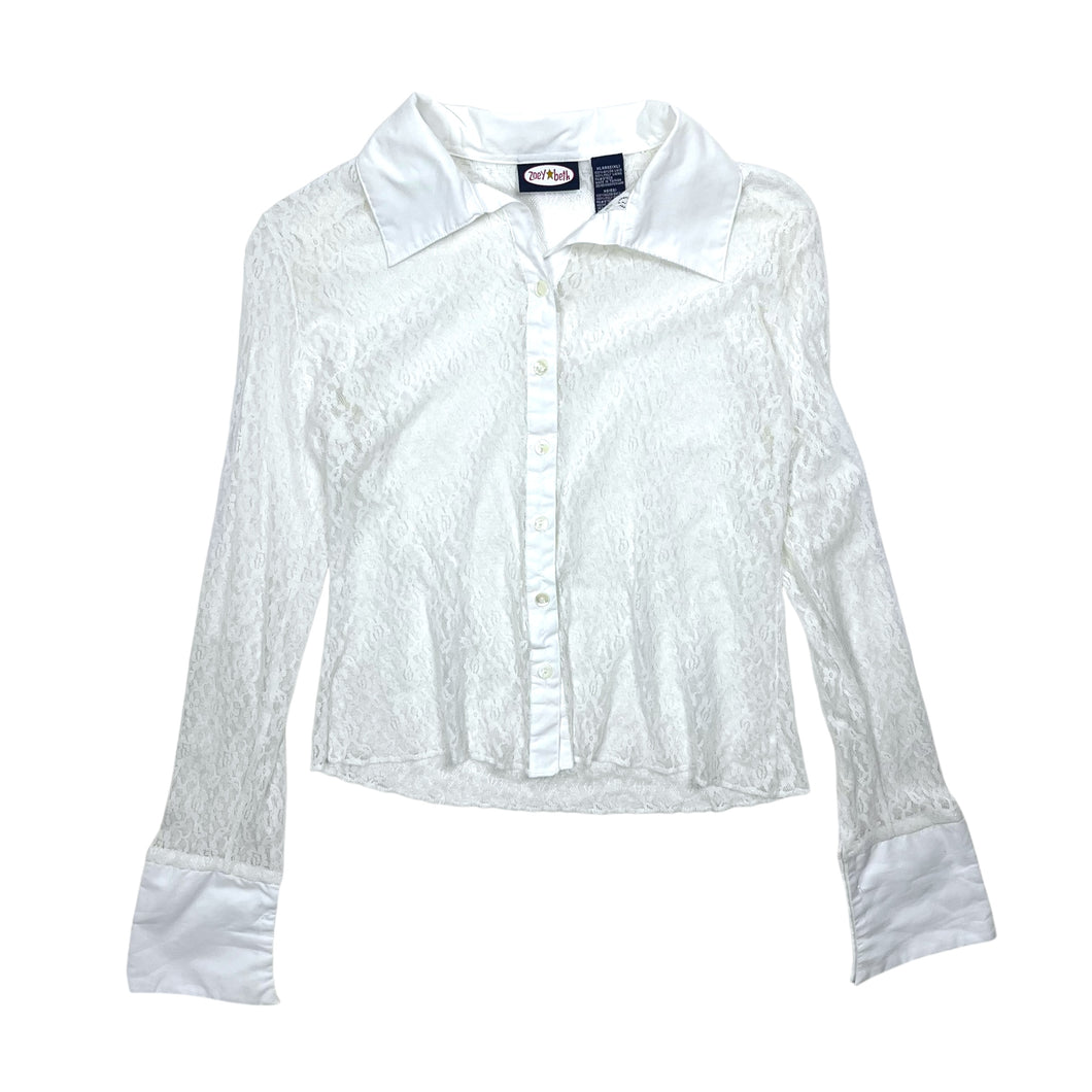 Women's Zoey Beth Lace Button Up - Size L