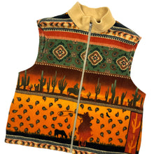 Load image into Gallery viewer, Western Desert Scene Paisley Fleece Vest - Size M/L
