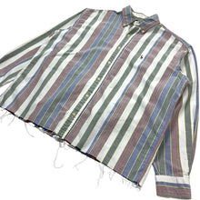 Load image into Gallery viewer, Ralph Lauren Vertical Stripe Raw Hem Button Down - Size M/L
