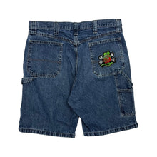Load image into Gallery viewer, Wrangler Rat Fink Patch Carpenter Denim Shorts - Size 35&quot;
