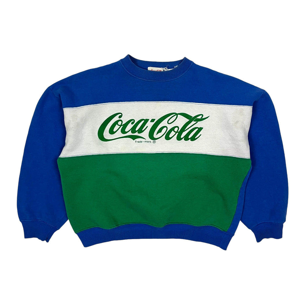 Coca-Cola Colour Blocked USA Made Crewneck Sweatshirt - Size XS/S