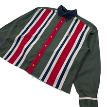 Load image into Gallery viewer, Tommy Hilfiger Striped Crest Raw Hem Button Down - Size L/XL
