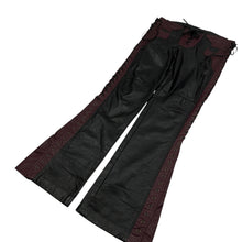 Load image into Gallery viewer, Women’s Barely Legal By Band Two Tone Lace Up Low Rise Leather Biker Pants - Size M
