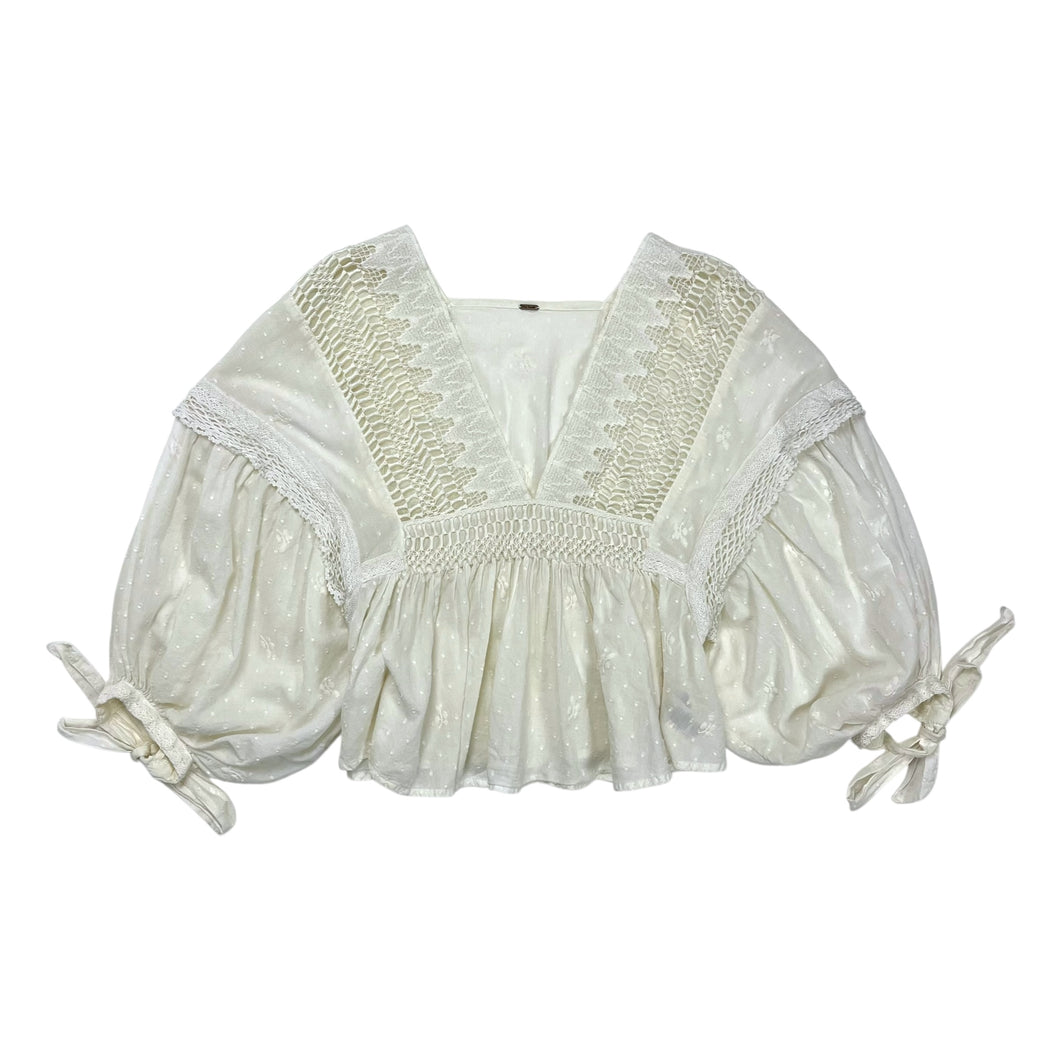 Women's Free People Crocheted Cropped Peasant Boho Top - OFSA