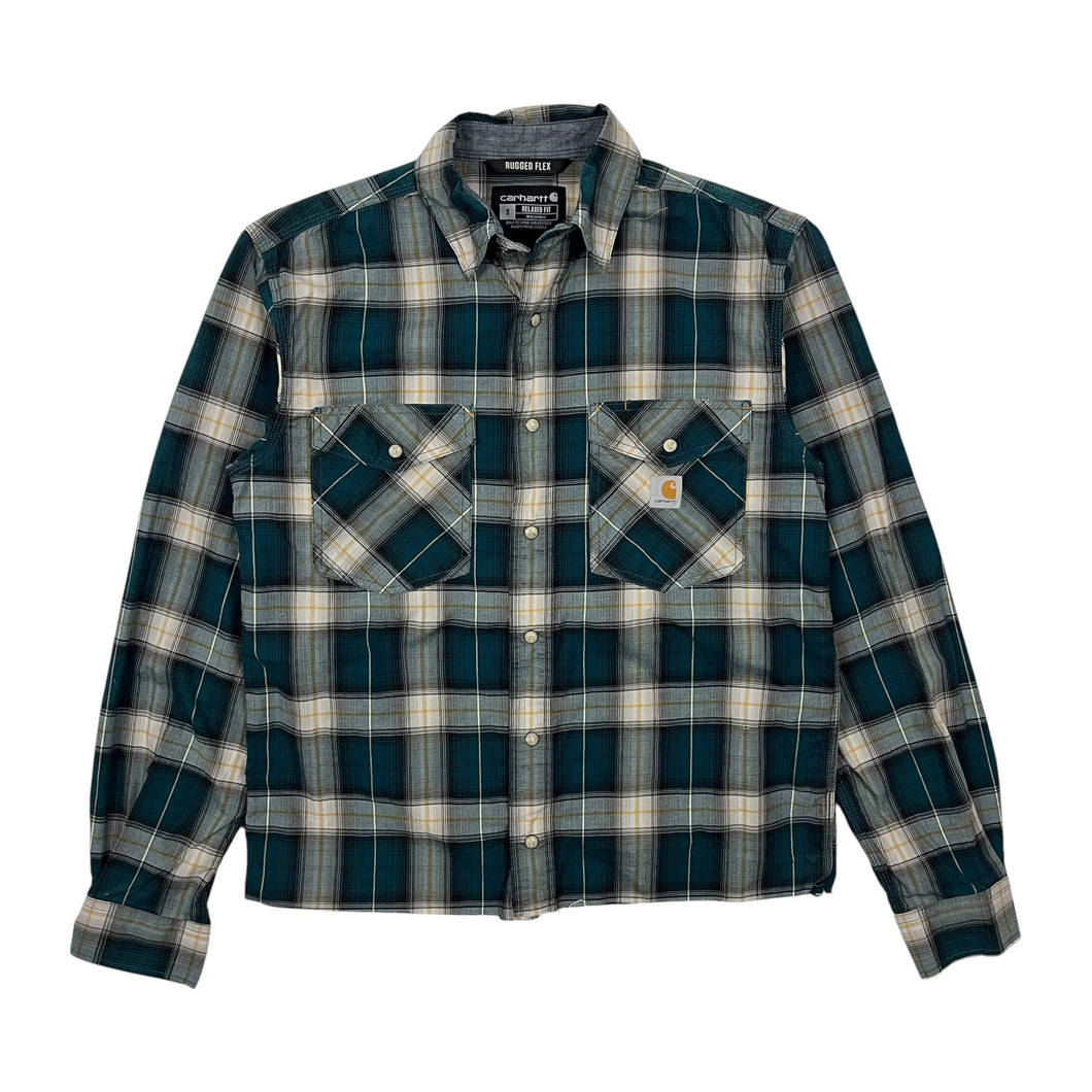 Carhartt Plaid Pearl Snap Raw Hem Button Up - Size S/M