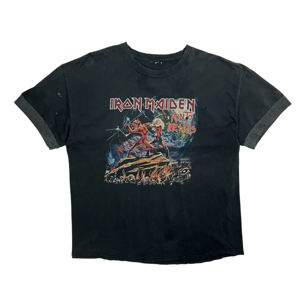 Iron Maiden Run To The Hills Ringer Sleeve Tee - Size L/XL