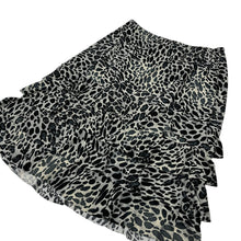 Load image into Gallery viewer, Women&#39;s Grayscale Cheetah Print Ruffled Skirt - Size M
