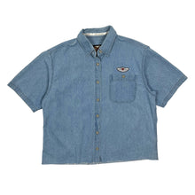 Load image into Gallery viewer, Harley-Davidson Denim Raw Hem Button Up - Size L
