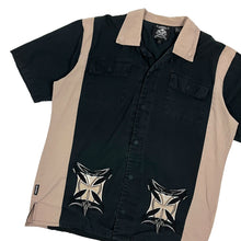 Load image into Gallery viewer, Two Tone Biker Button Up Shirt - Size L

