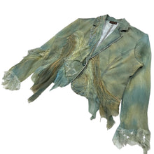 Load image into Gallery viewer, Women&#39;s Black Cat Embellished Denim Jacket - Size S/M
