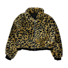 Load image into Gallery viewer, Women’s Faux Fur Cheetah Print Bomber Jacket - Size M
