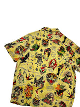 Load image into Gallery viewer, Ed Hardy Traditional Tattoo Flashboard All Over Print Button Up - Size L
