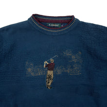 Load image into Gallery viewer, Embroidered 3D Knit Golf Scene Sweater - Size L
